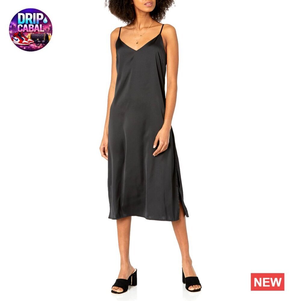 Silky Slip Dress Elegant Minimal Chic Adjustable Straps Midi Length Casual Wear